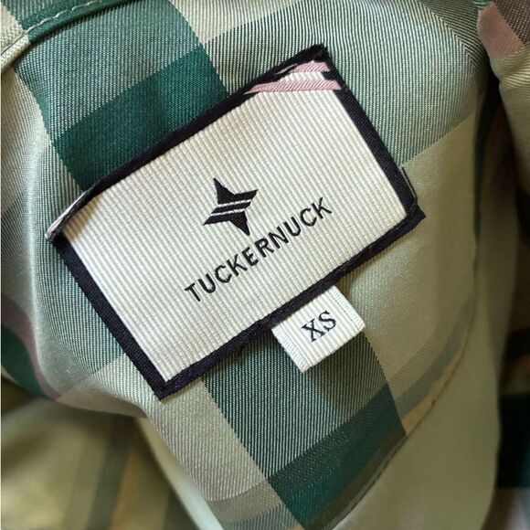 TUCKERNUCK sage green Tartan plaid Celia dress size XS preppy classy modern EUC - Picture 10 of 16